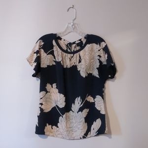 Banana Republic Monogram silk floral blouse